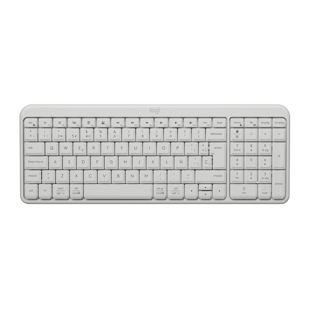 Teclado Bluetooth Inalámbrico Logitech K250 Compacto Blanco
