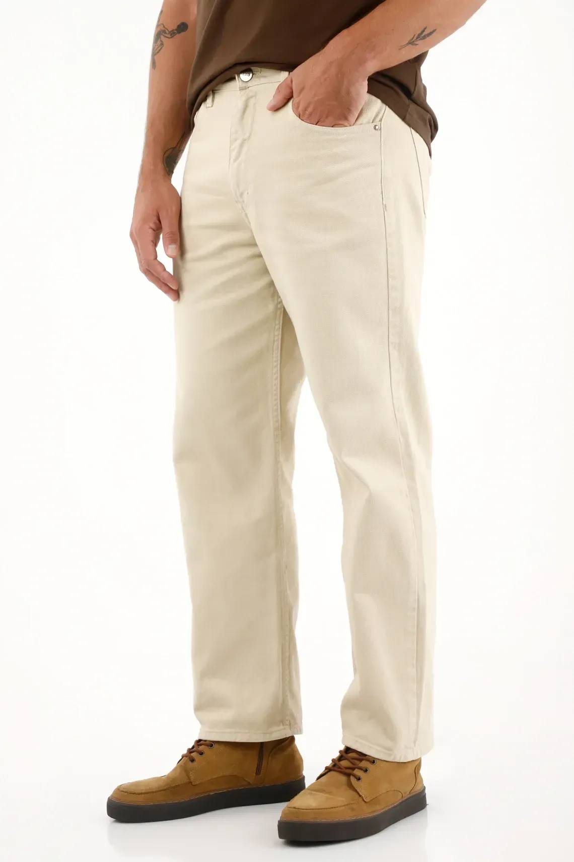 Pantalón Loose en bull denim crudo para hombre