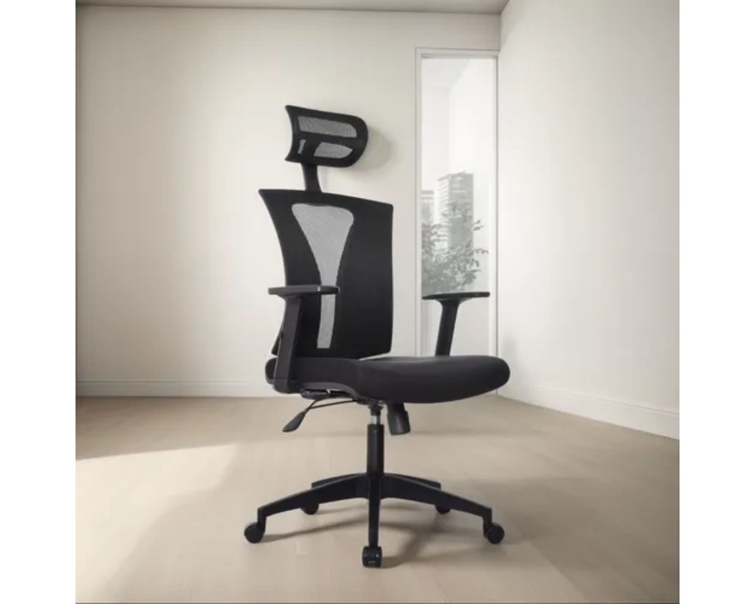 Silla Gerencial Bonno Niza Sin Soporte L. Con Cabecero Negro