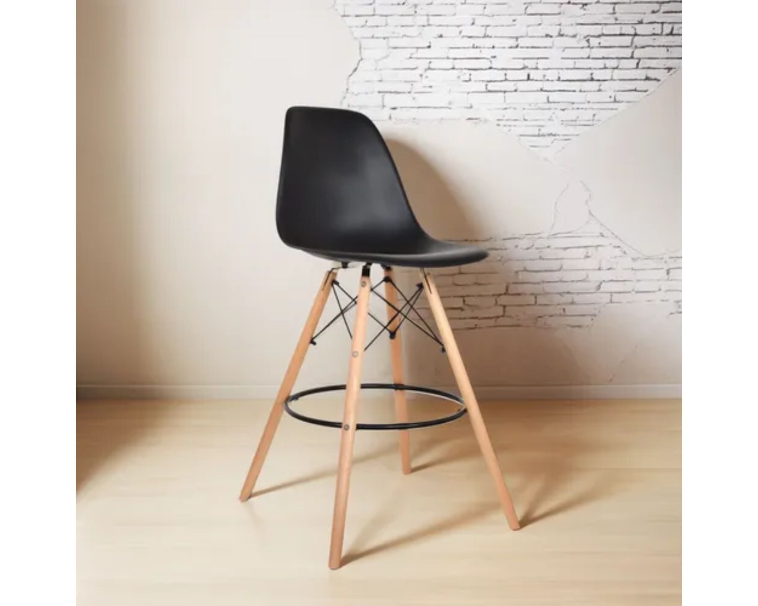 Silla Para Barra Eames Negro Bonno