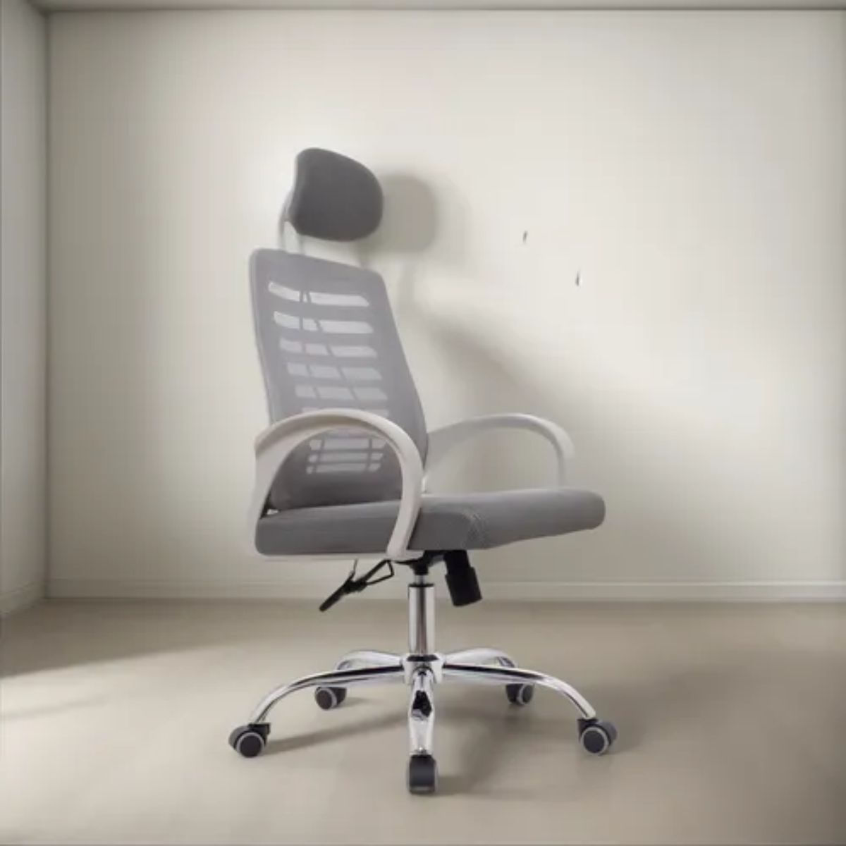 Silla De Escritorio Con Cabecero Loto Gris Bonno