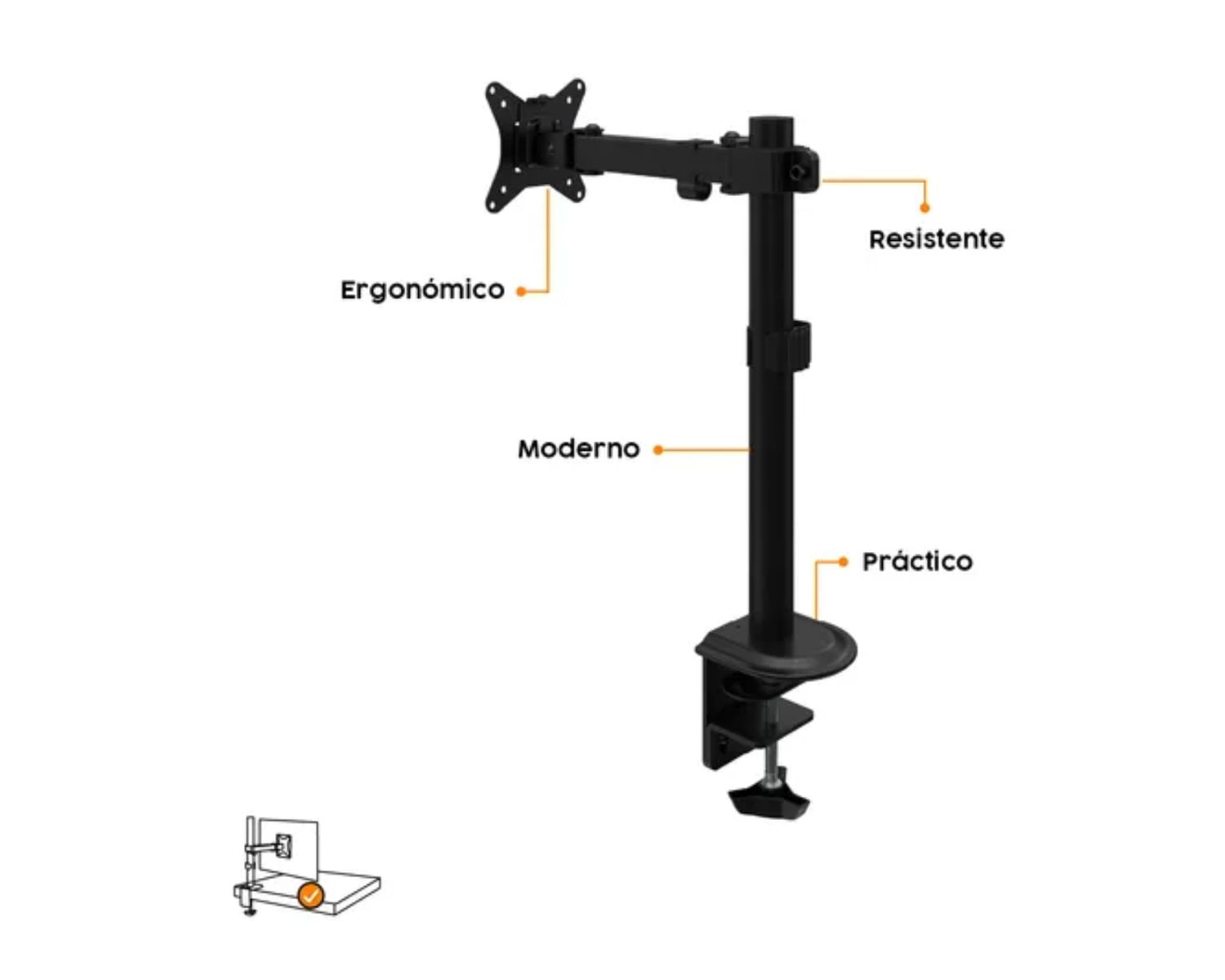 Soporte L611 Monitor Negro Bonno
