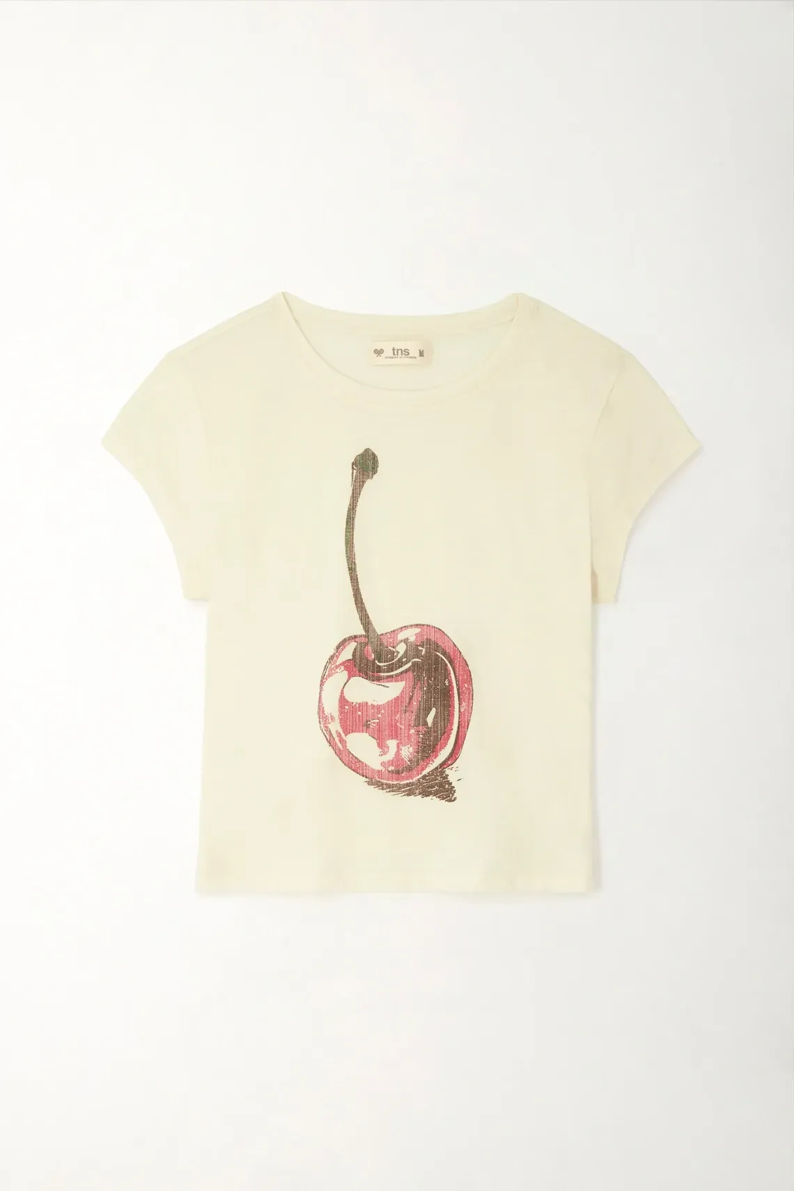Camiseta básica manga corta crudo para mujer