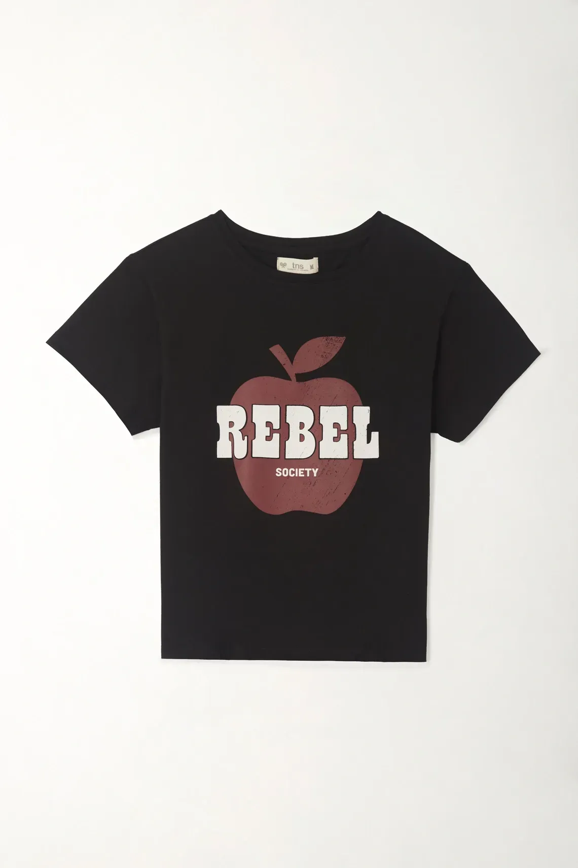 Camiseta básica manga corta negra para mujer