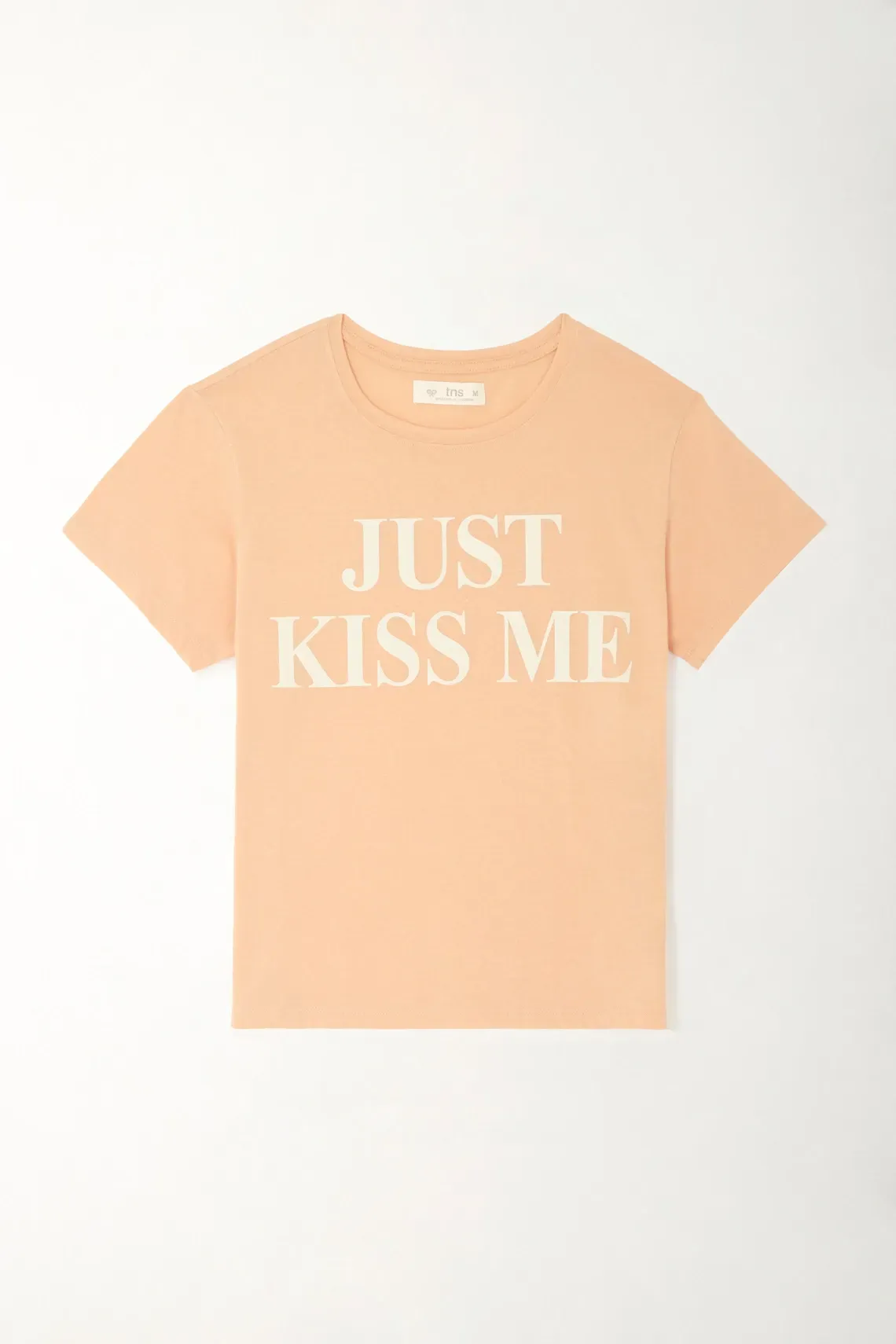 Camiseta básica manga corta naranja para mujer