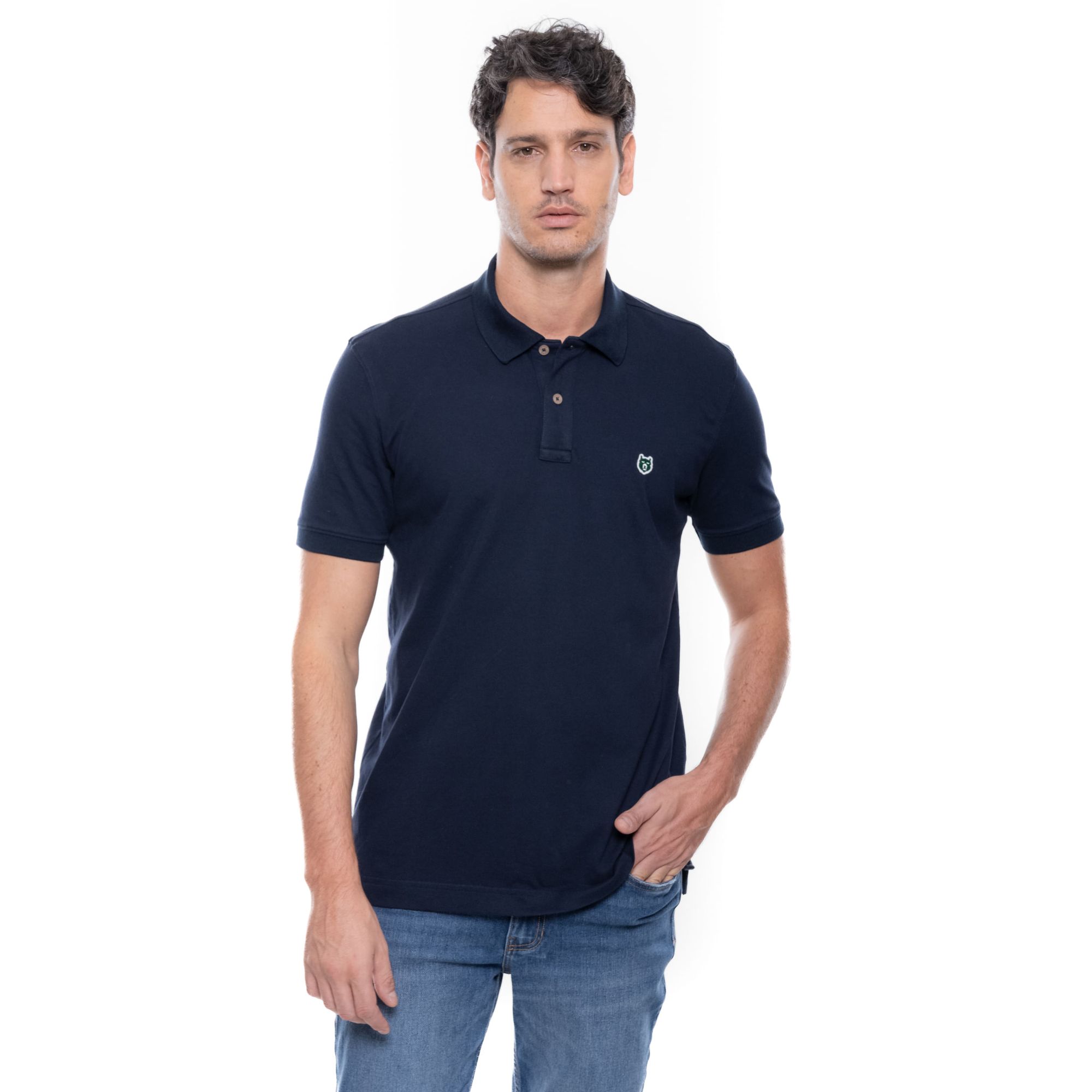 Polo Unicolor Con Logo
