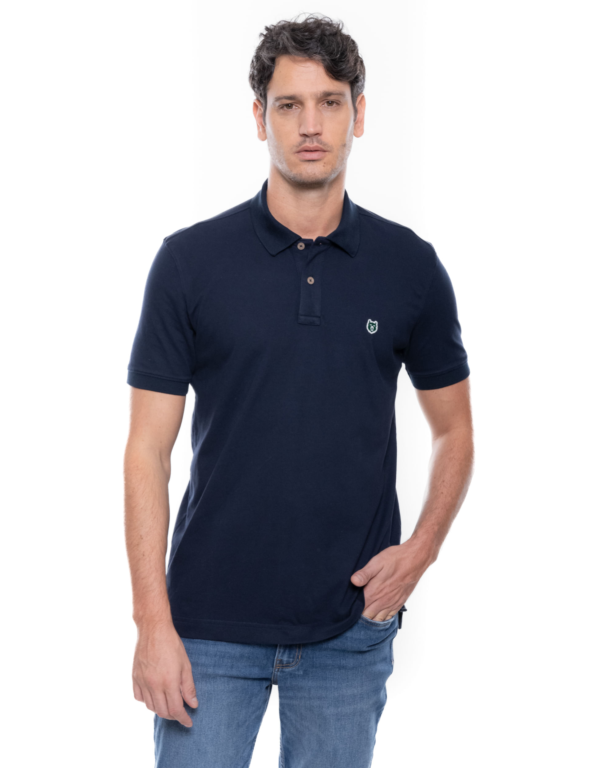 Polo Unicolor Con Logo