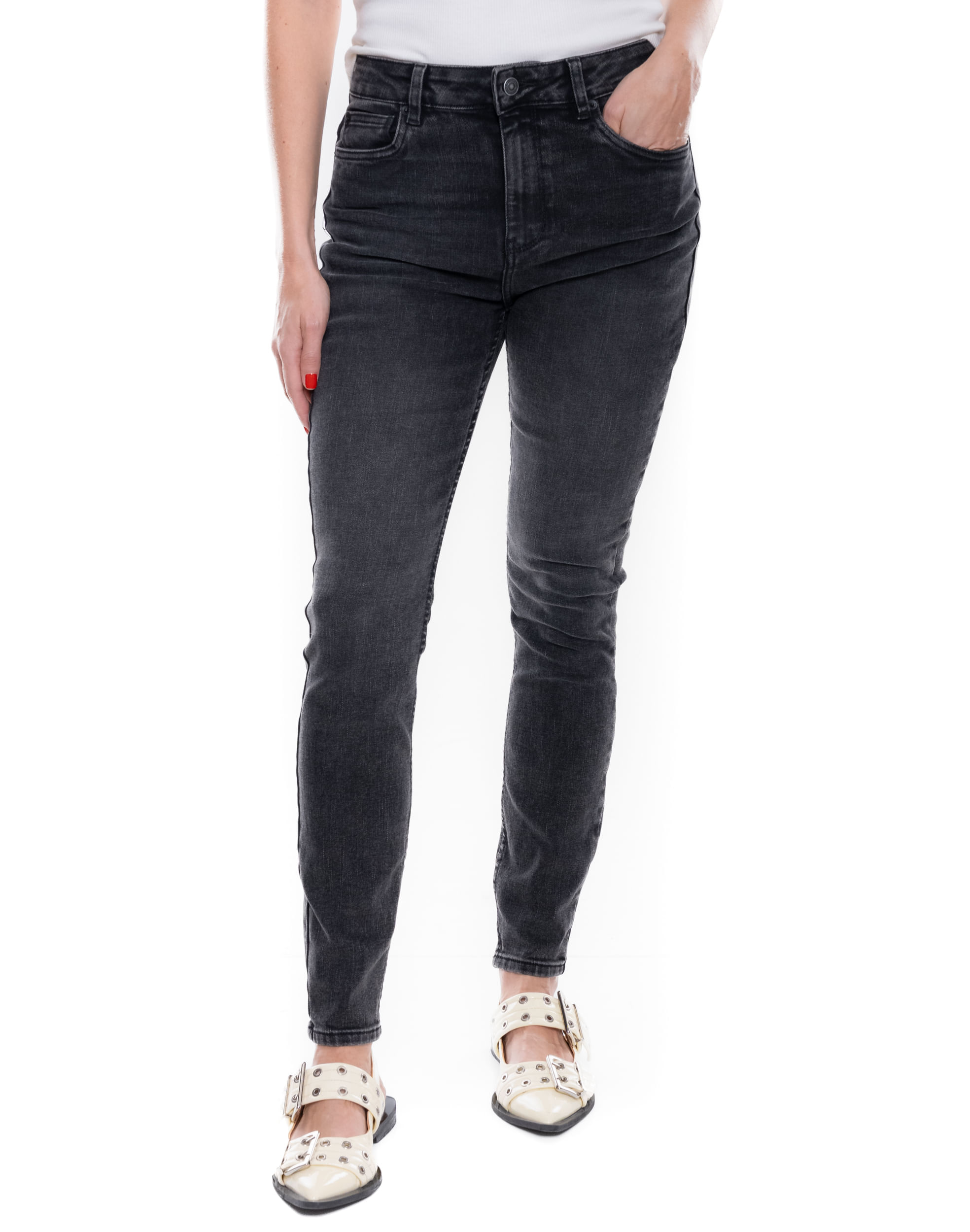 Black Denim High Waist Skinny Fit Jeans