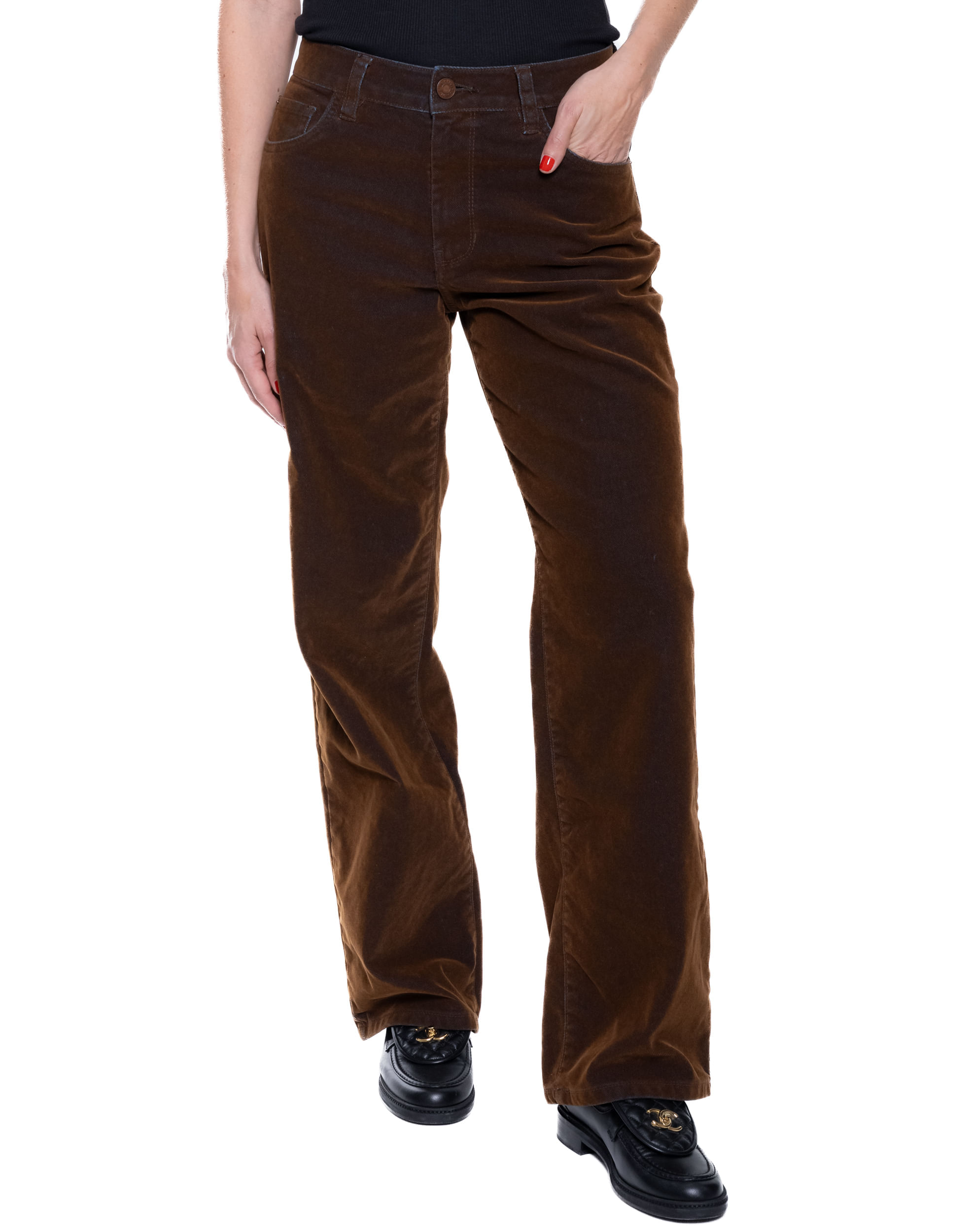 Pantalón Wide Leg En Velvet