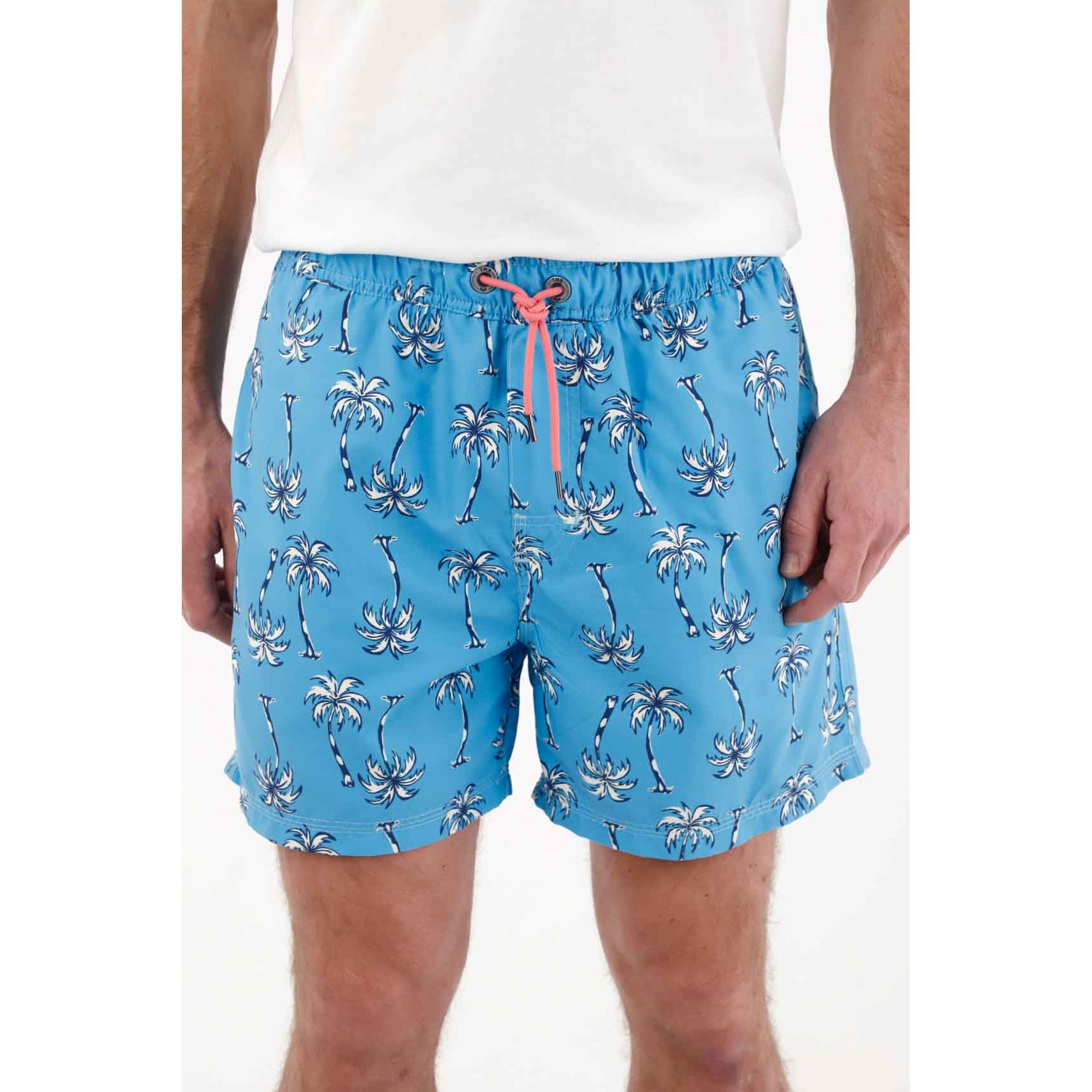 Pantaloneta de baño estampado palmeras para hombre