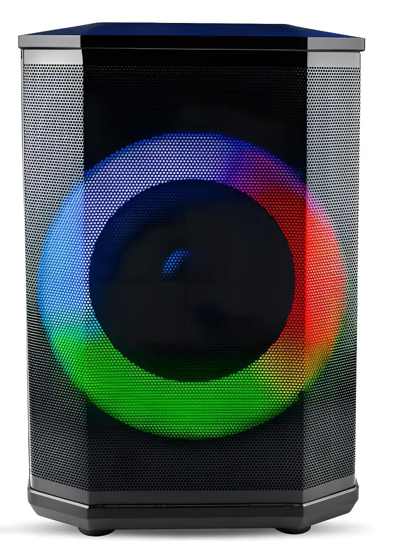 Bafle 8 Pulgadas 30W Recargable con Radio Micrófono y LED RGB