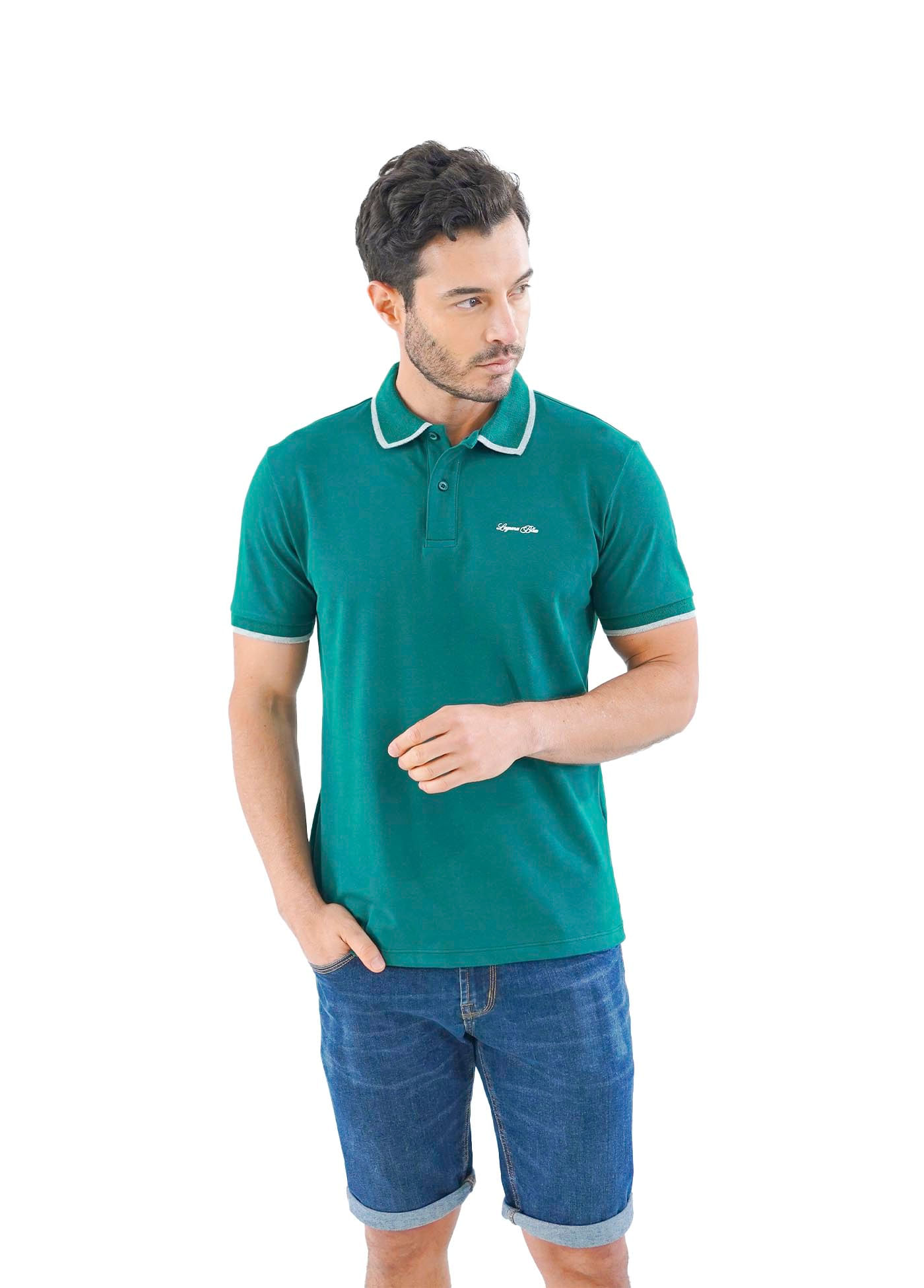 Camiseta tipo polo para hombre verde Laguna Blue