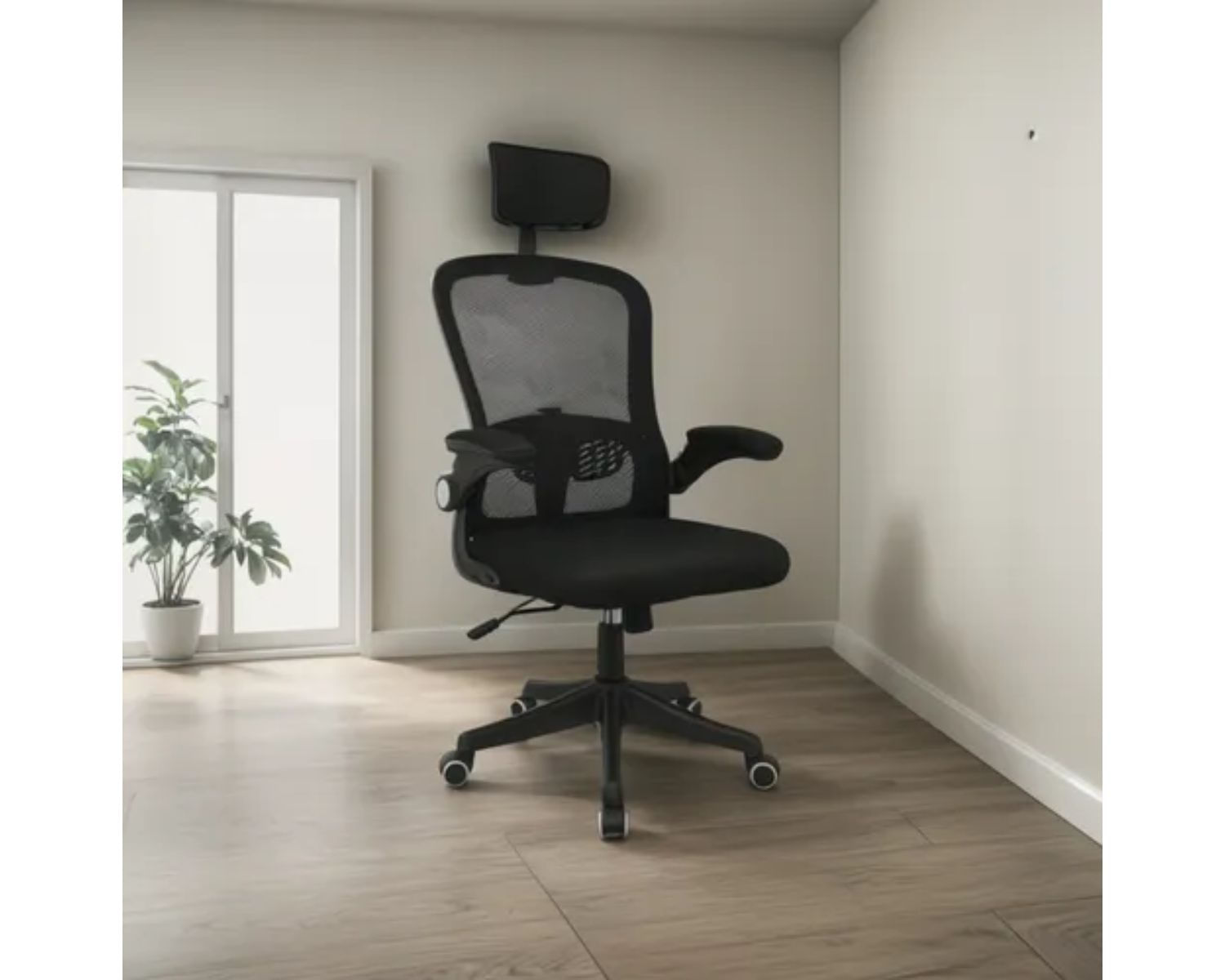 Silla De Escritorio Evok Con Cabecero Negro Bonno