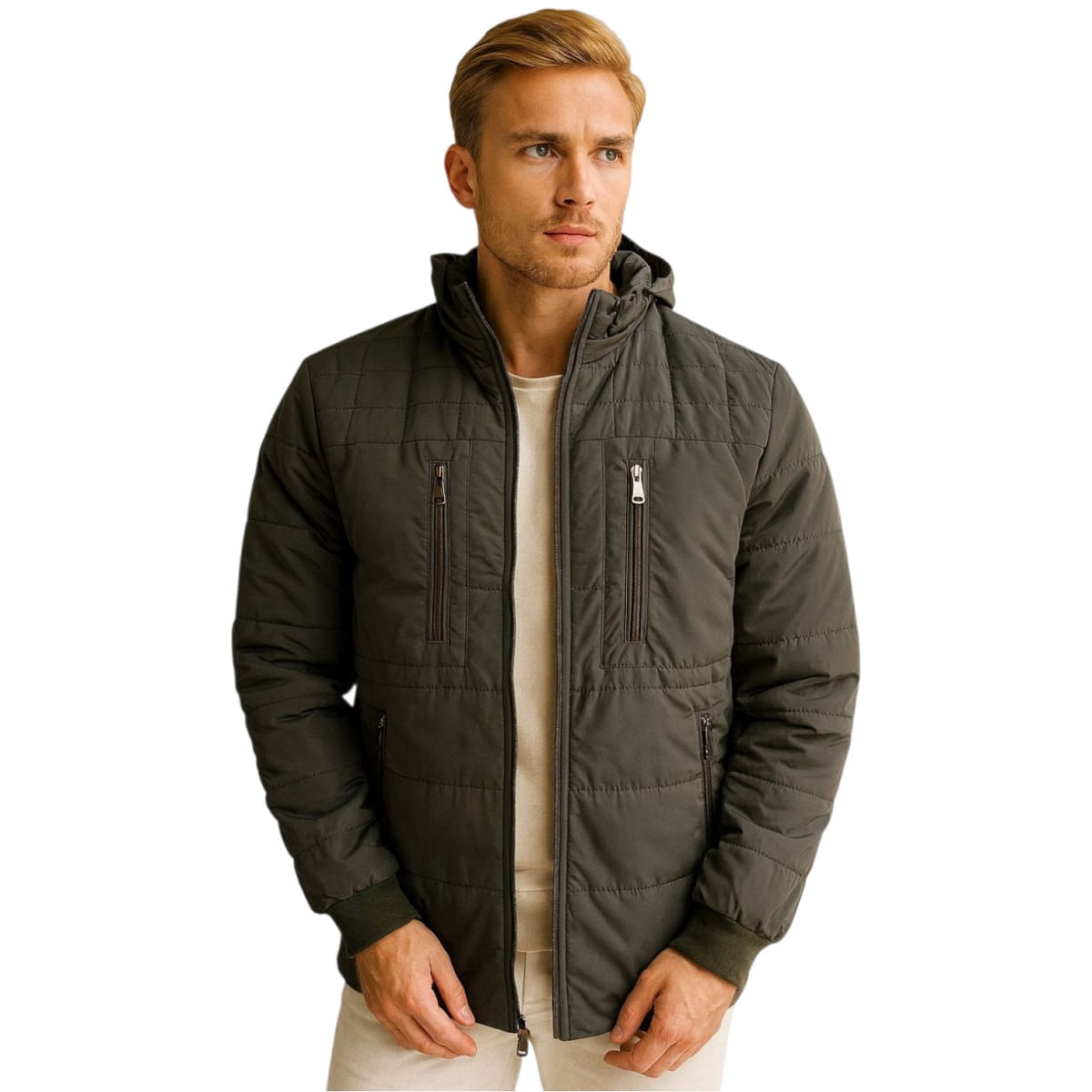 Chaqueta Impermeable GO Giache Para Hombre Con Interior En Tela Ovejera Kanu Verde