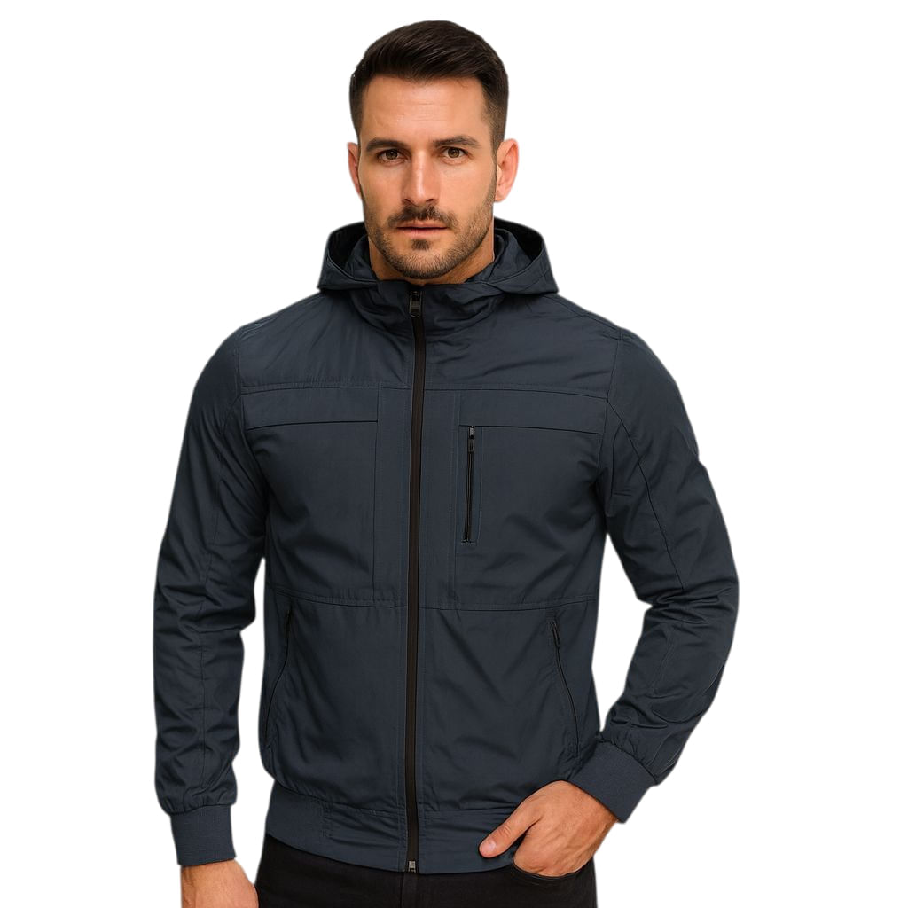 Chaqueta Impermeable GO Giache Para Hombre Con Capucha Removible Bora Verde Botella