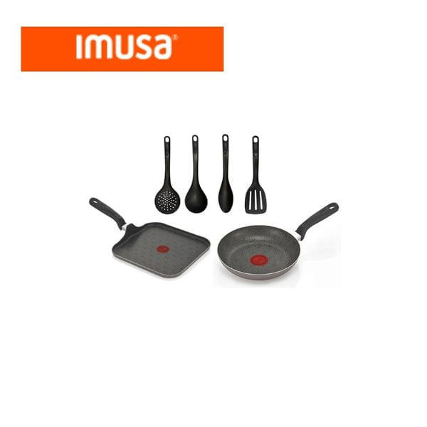 Set de Sartenes y Utensilios Antiadherentes IMUSA Cocina Fácil 7 Piezas