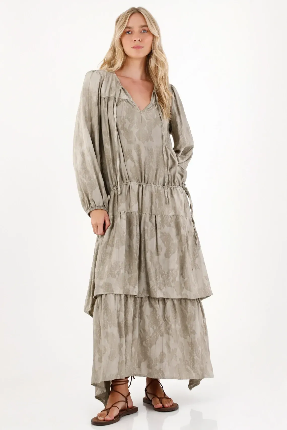 Vestido largo con estampado floral para mujer