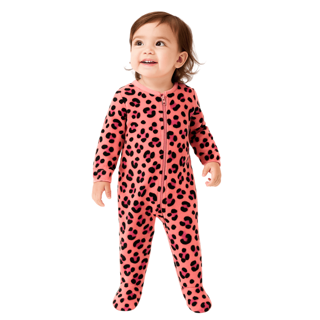 Pijama enteriza animal print para bebé