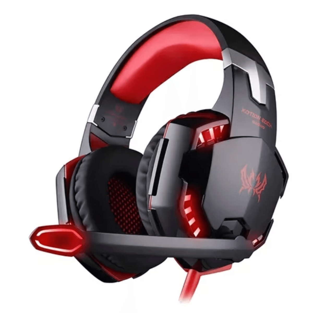 Audífonos Diadema Gamer Micrófono Computador Teletrabajo Gaming Rojo