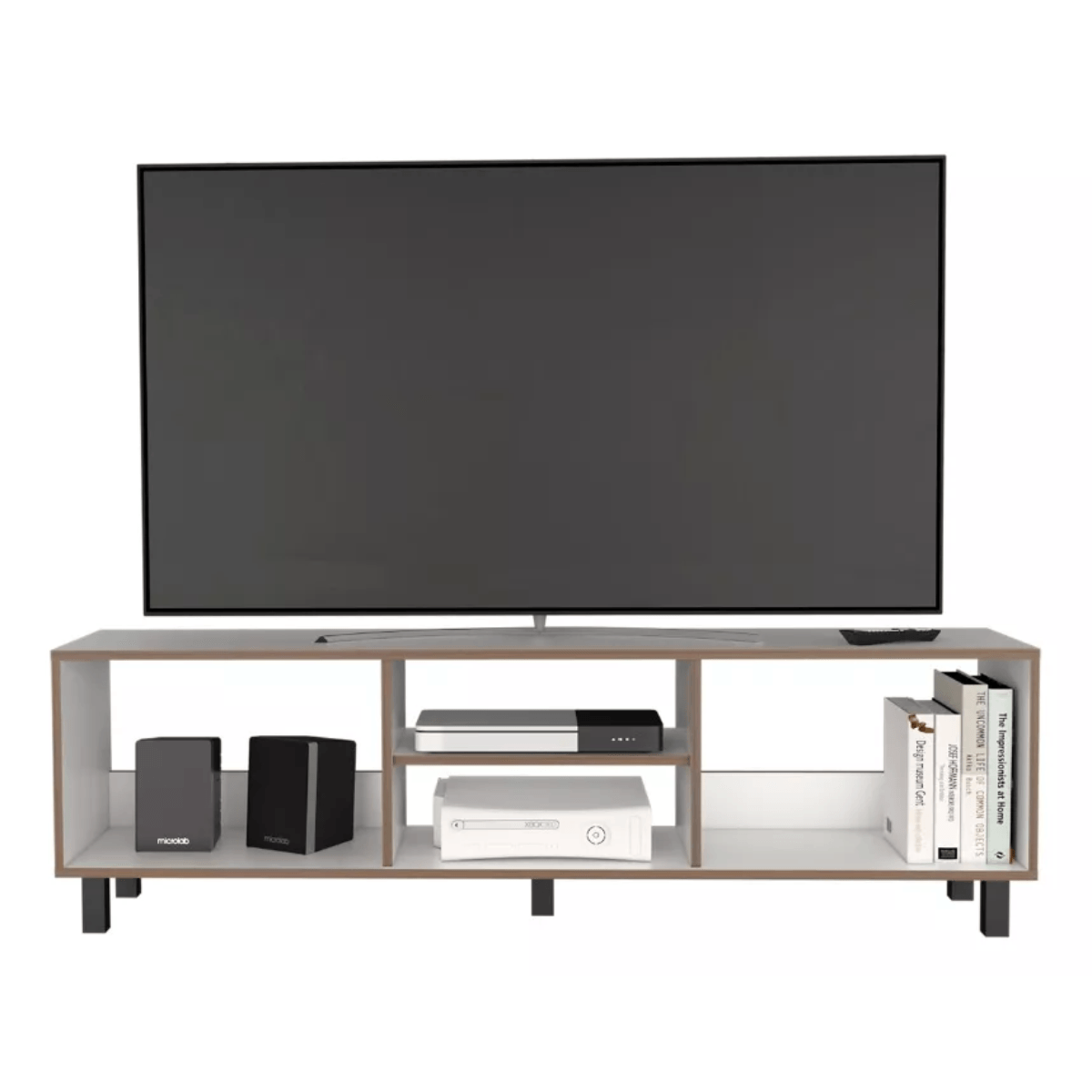 Mesa Para Tv Tunez, Blanco Y Café