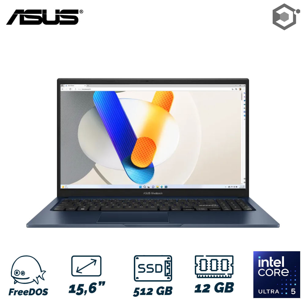 Portátil Asus X1504VA NJ3586 Intel Core i5 120U RAM 12GB SSD 512GB 15P
