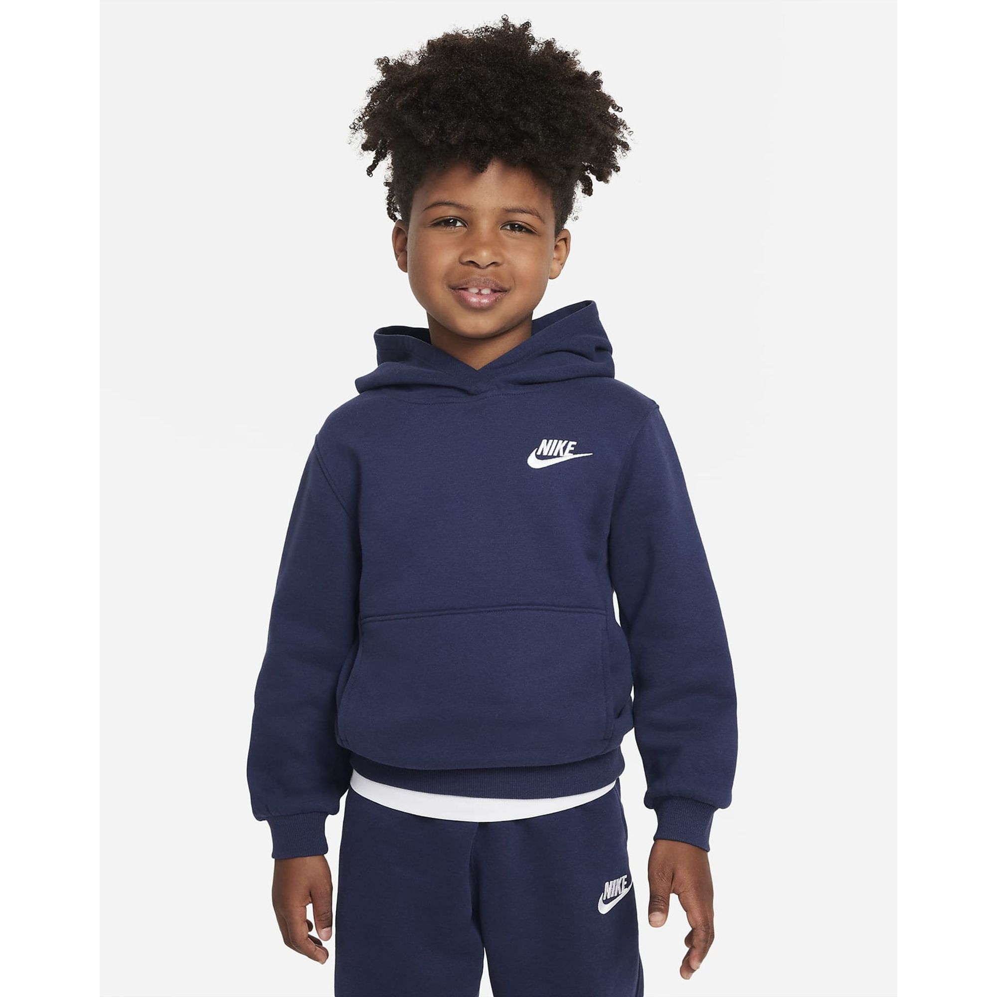 Buzo Hoodie Nike Niño NSW Club Fleece LBR PO 86L088-U90 Azul Casual