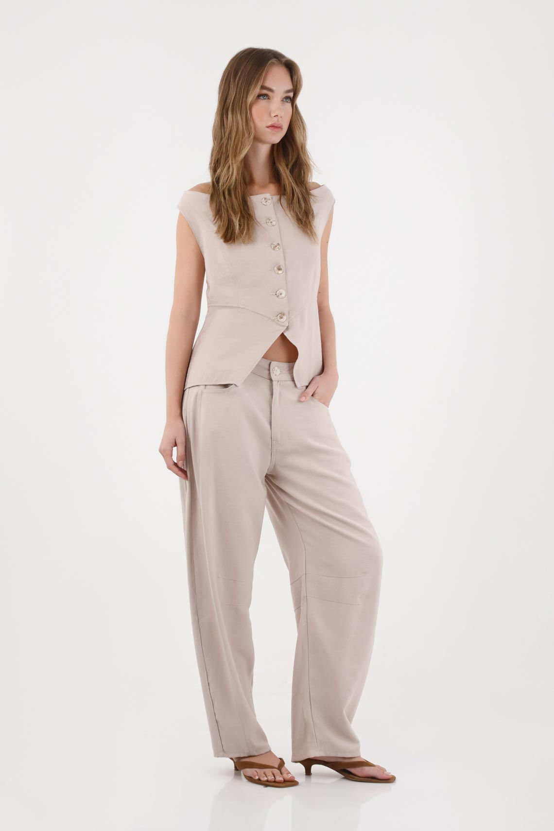 Pantalón Horseshoe clásico crudo para mujer