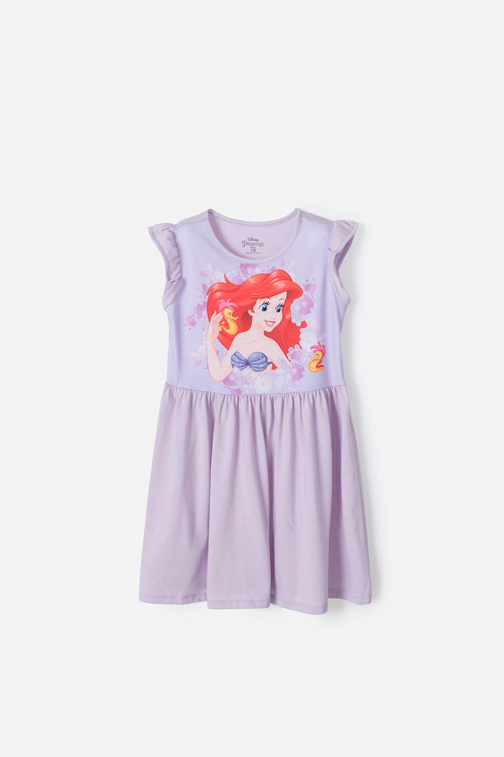 Vestido de La Sirenita manga corta lila  para niña