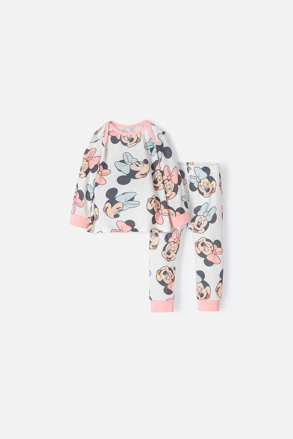 Pijama de Minnie Mouse multicolor con pantalón largo para bebé niña