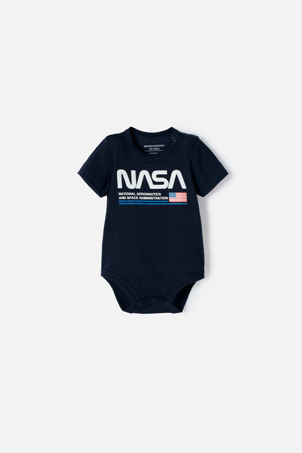 Body de la Nasa azul manga corta para bebé niño