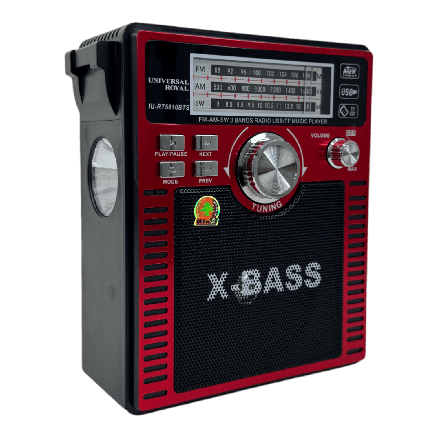 Radio FM/AM 3 Bandas con Bluetooth, Linterna y Panel Solar - Universal Royal IU-RT5810BTS