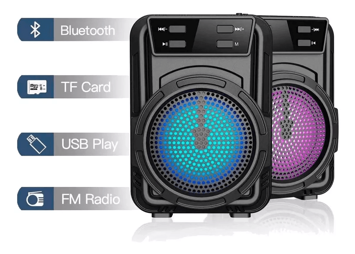 Mini Parlante Bluetooth, Portátil, Alta Calidad De Sonido, Luces Led