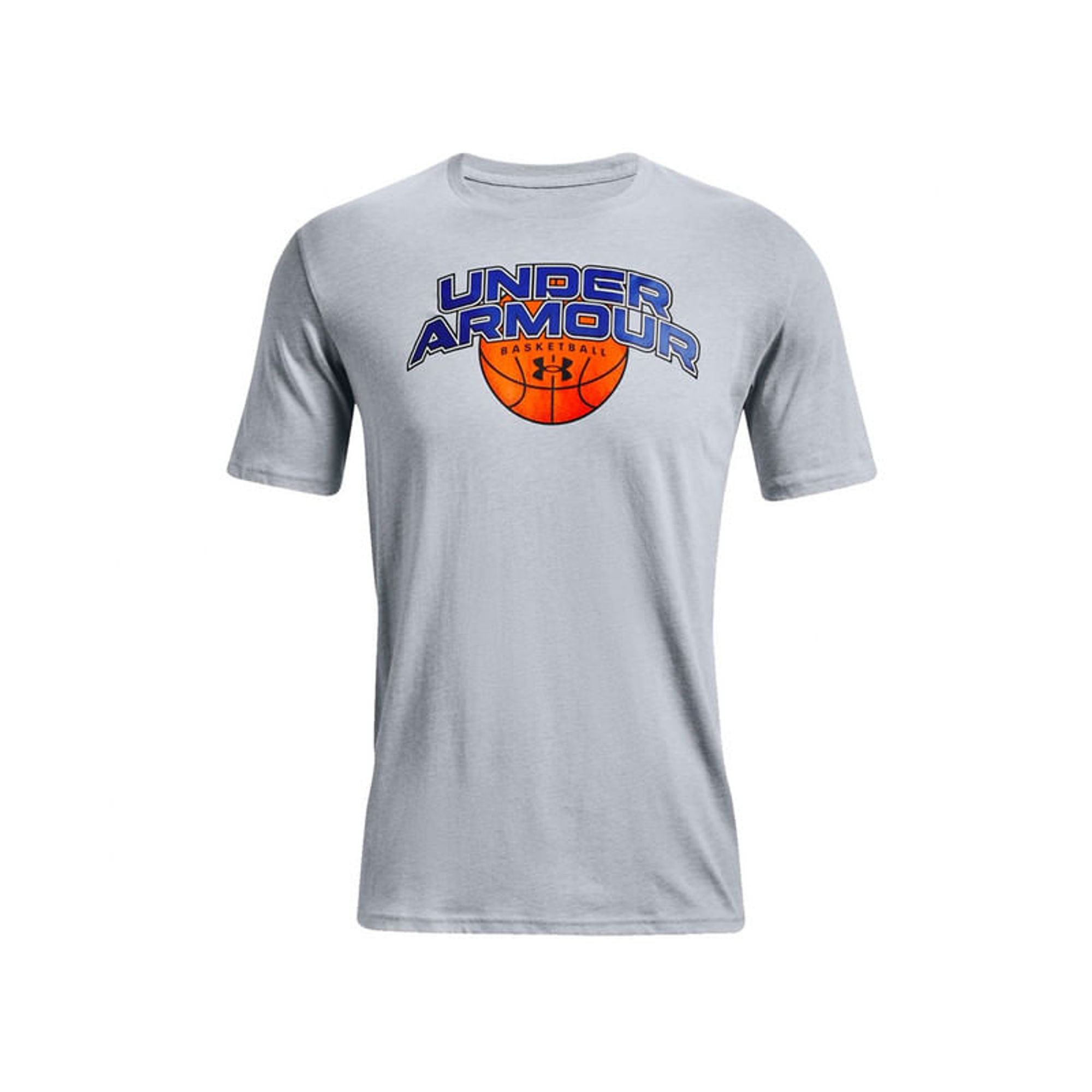 Camiseta-Under-Armour-Bball-Branded-Color-Gris-Azul-Naranja--Hombre
