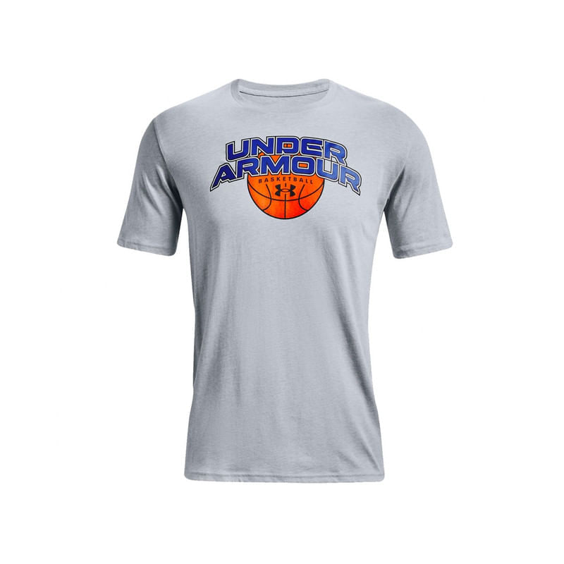 Camiseta-Under-Armour-Bball-Branded-Color-Gris-Azul-Naranja--Hombre