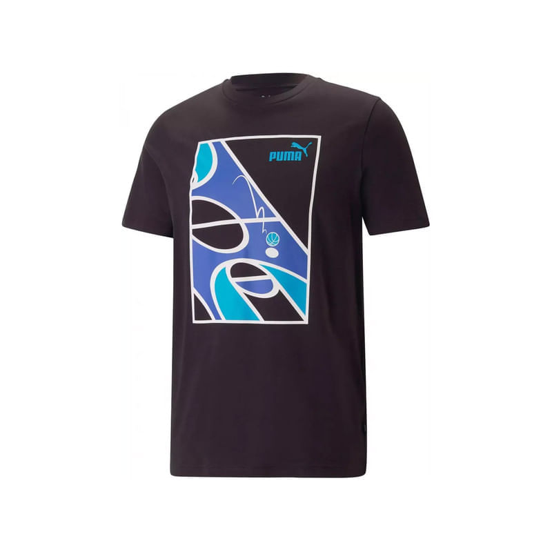 Camiseta-Puma-Graphics-Court-Tee-Hombre-Color-Negro-Azul-Morado-Blanco