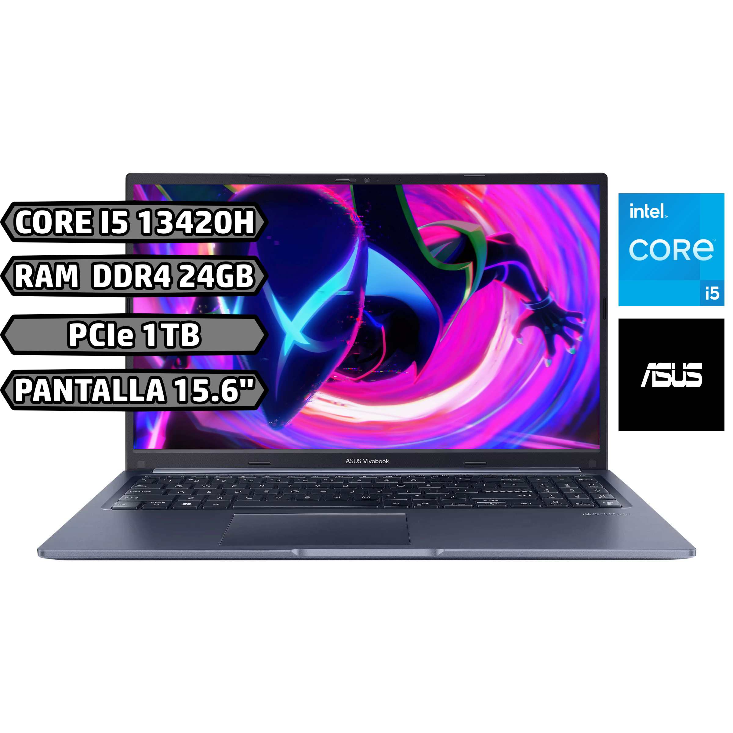 Computador Portátil Asus Vivobook X15 Intel Core I5 13420H Ssd 1Tb Ram 24Gb 15,6 BLUE COLOR