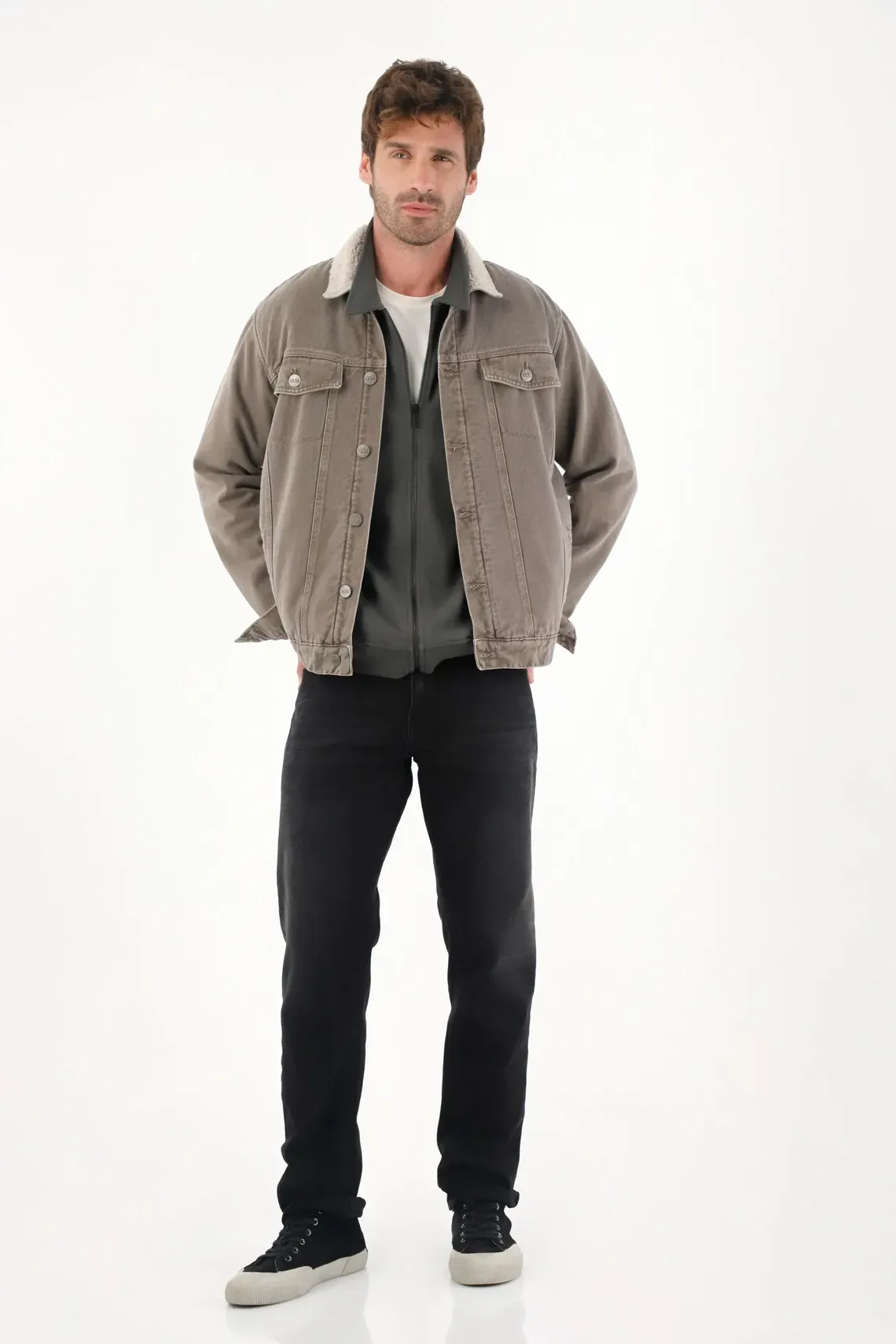 Jean Recto black denim para hombre