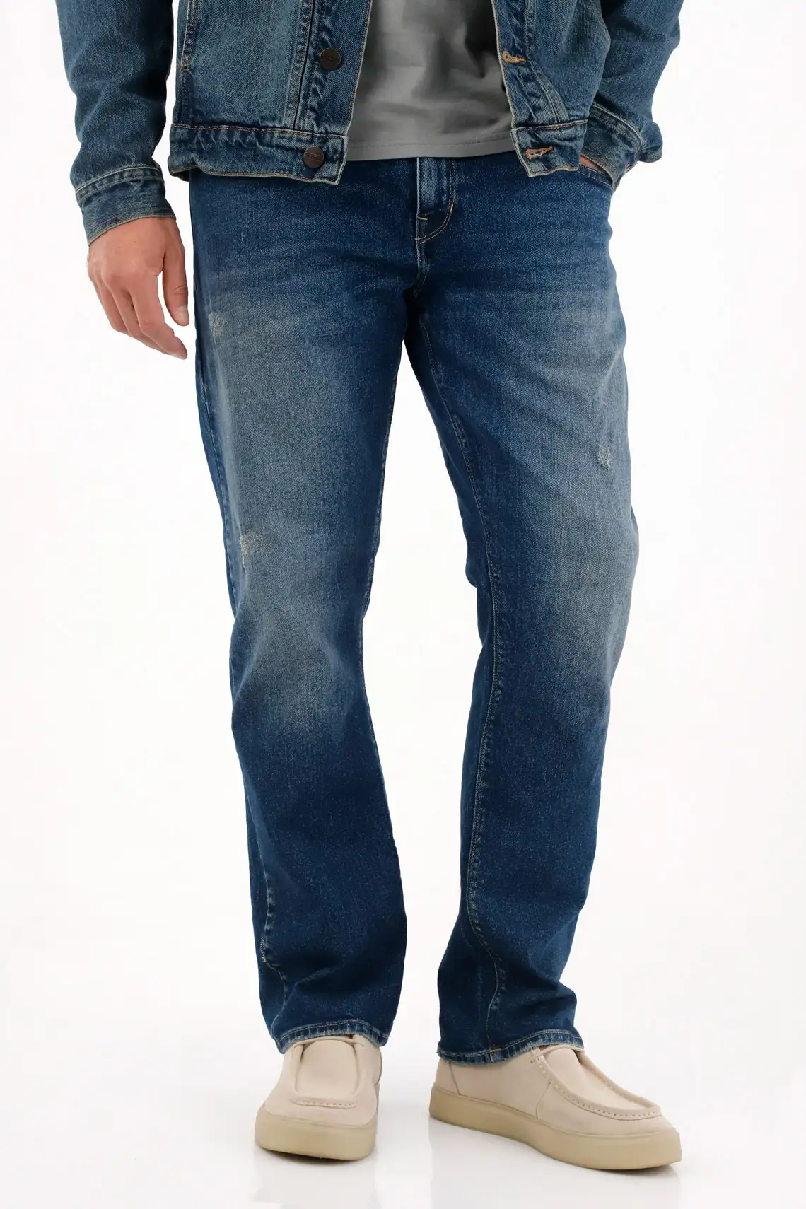 Jean Recto con desgastes para hombre