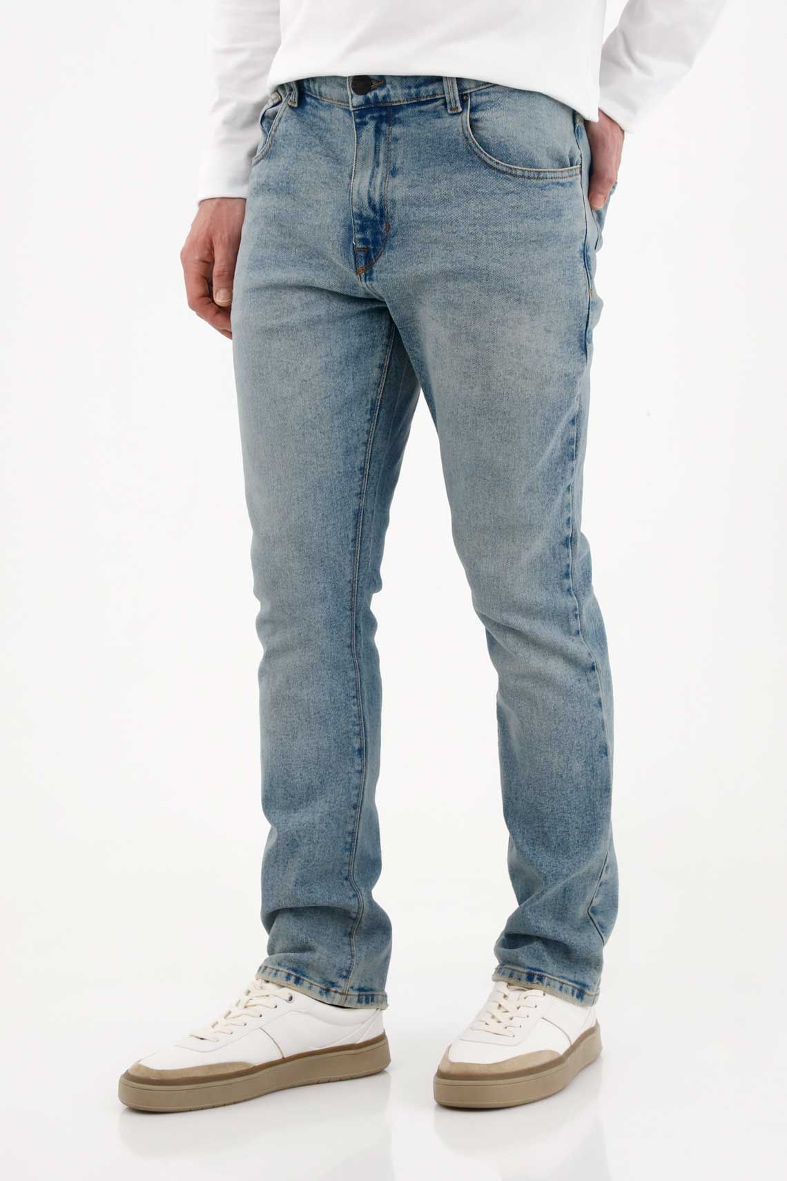 Jean Skinny tono claro azul para hombre