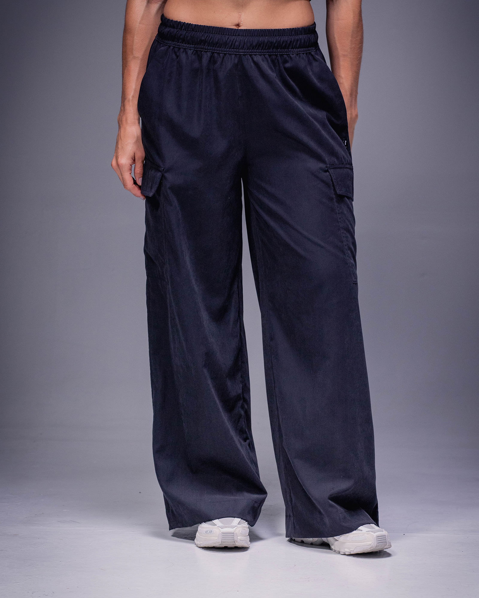Pantalón Cargo Wide leg, Color Negro Para Mujer