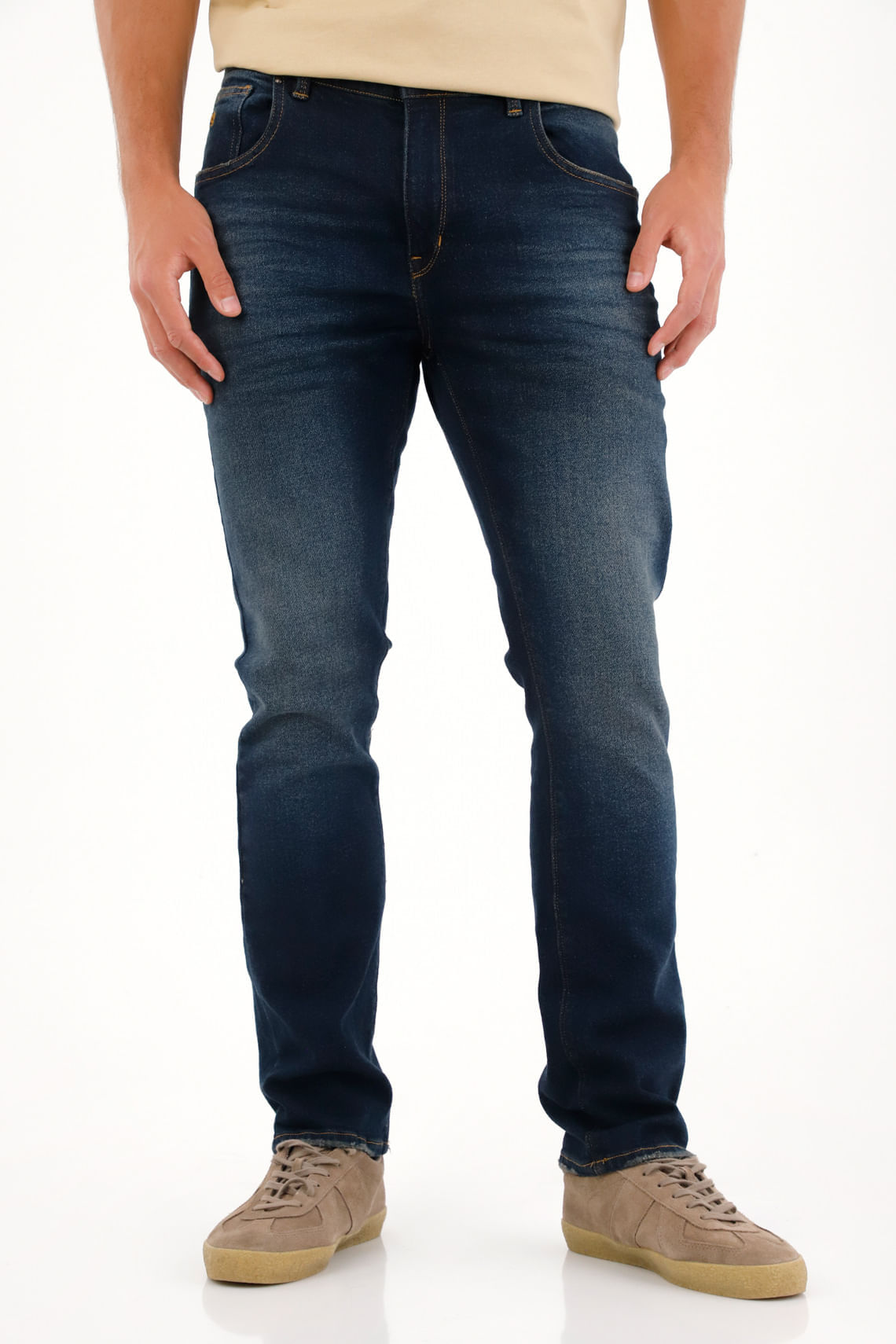 Jean Nudy cinco bolsillos azul oscuro para hombre