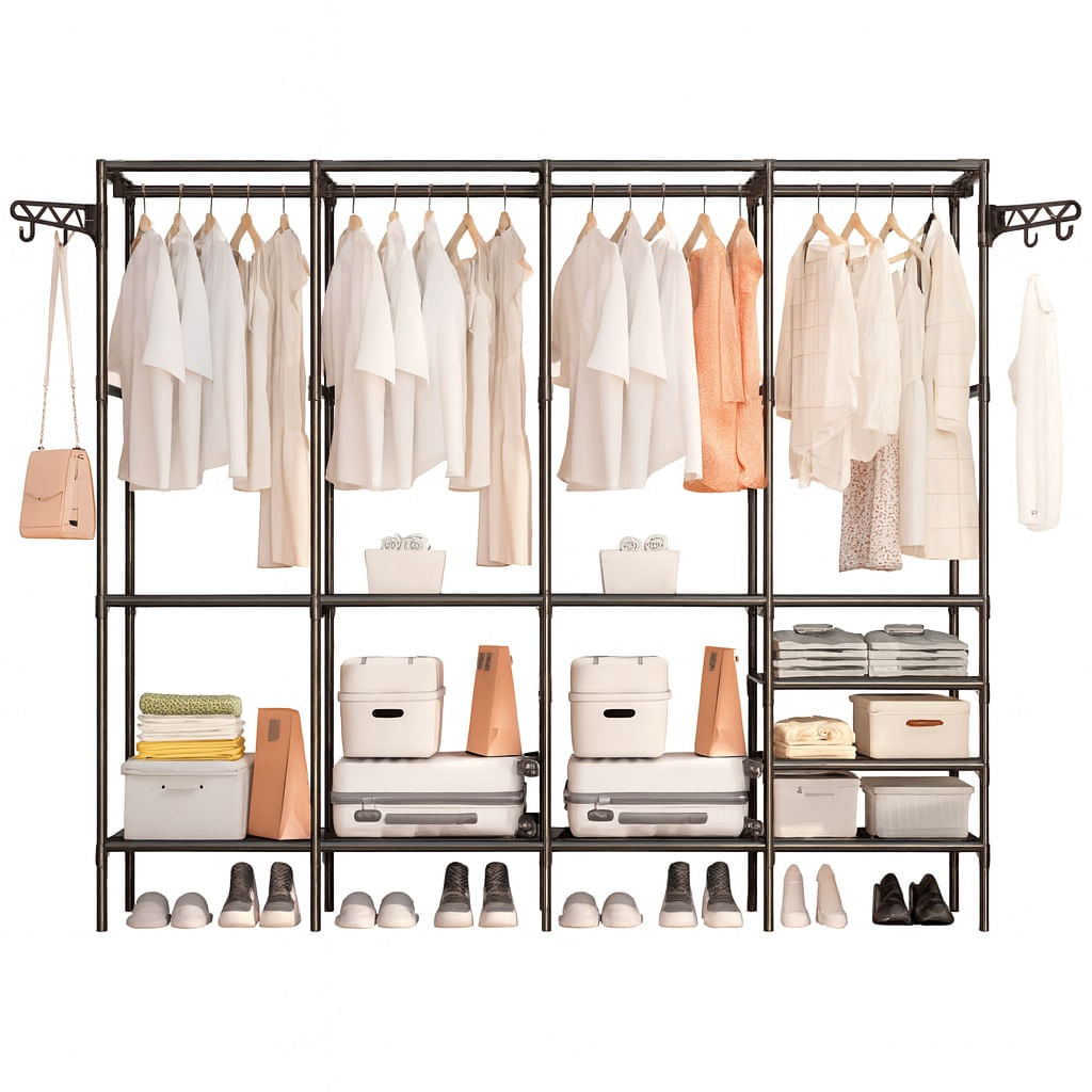 Armario Closet Abierto 4 Espacios Ropa Y Zapatos Multiusos