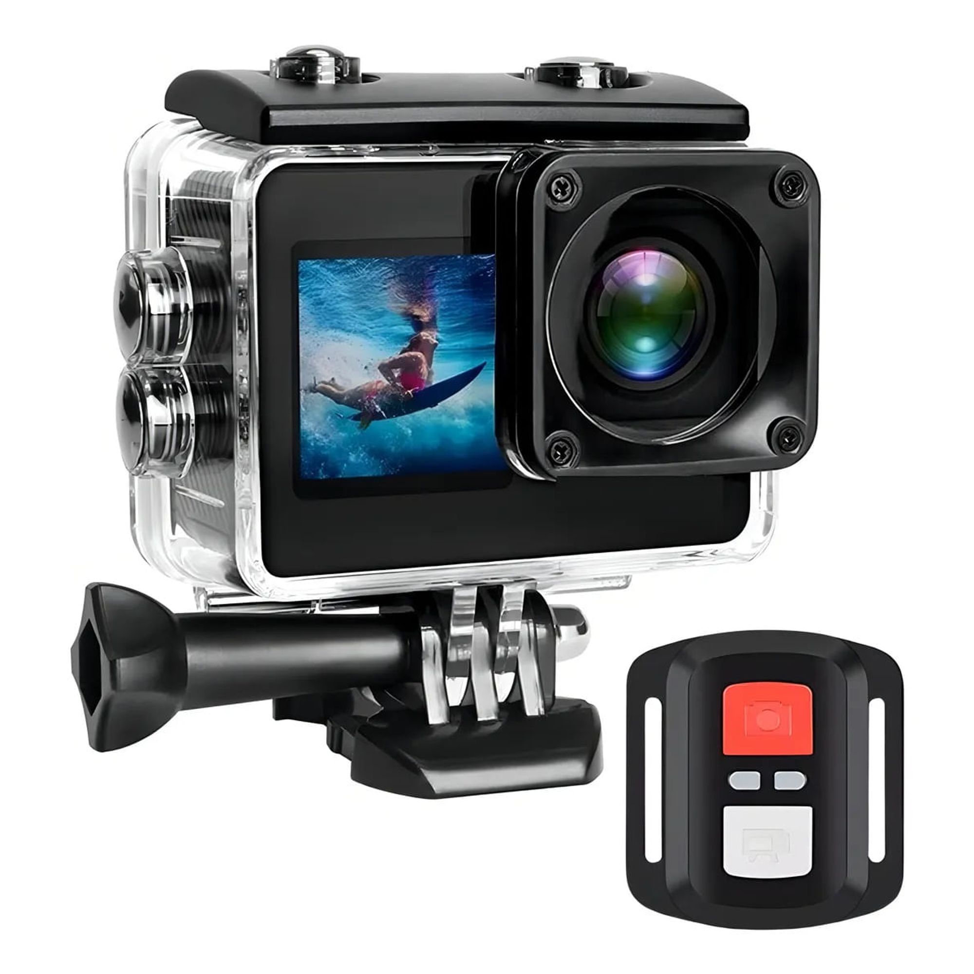 Camara Deportiva 4K Sumergible Doble Pantalla Con Control
