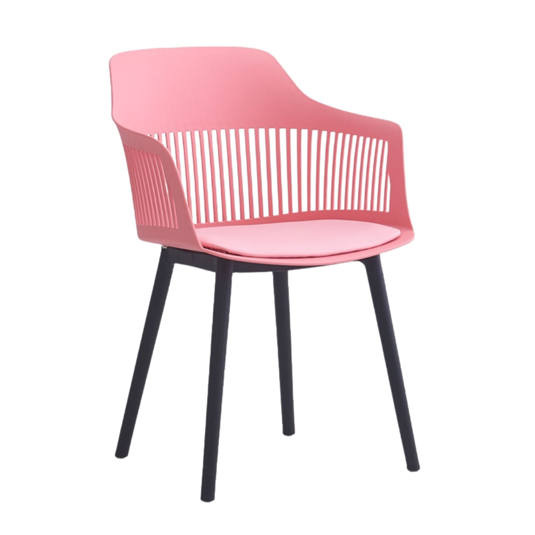 Silla De Comedor Positano Rosada Moderna En Plástico Pp Resistentes
