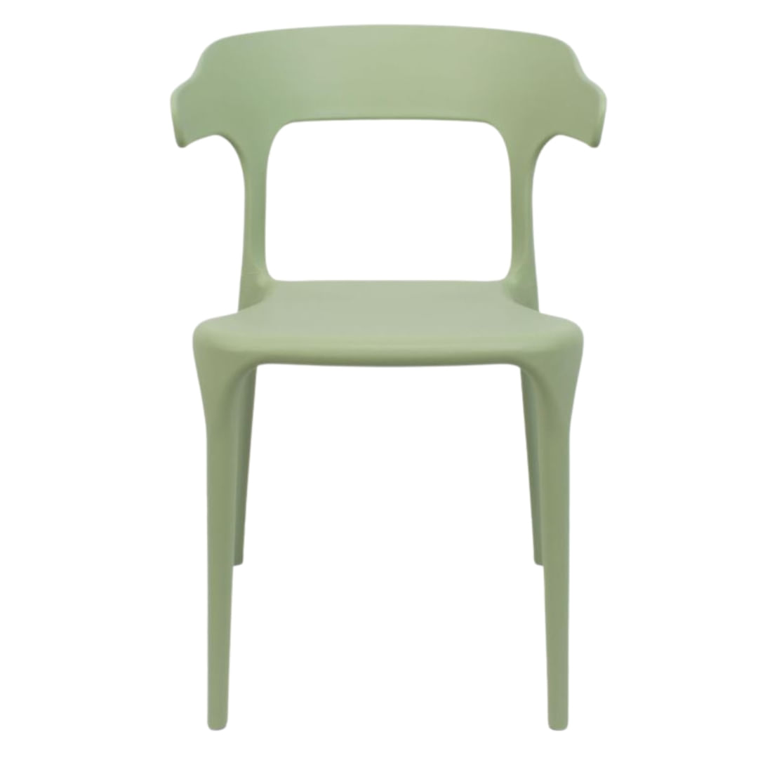 Silla De Comedor Génova Verde Apilable Para Interior y Exterior