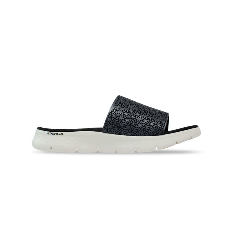 Sandalias Skechers Go Walk Flex Now Kloe Mujer Color Negro Blanco