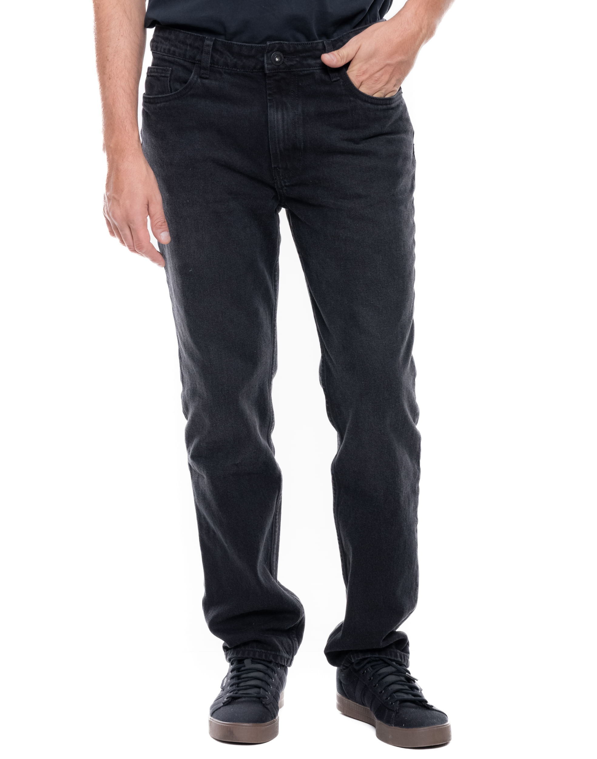 Black Denim Fremont/Regular Fit Jeans