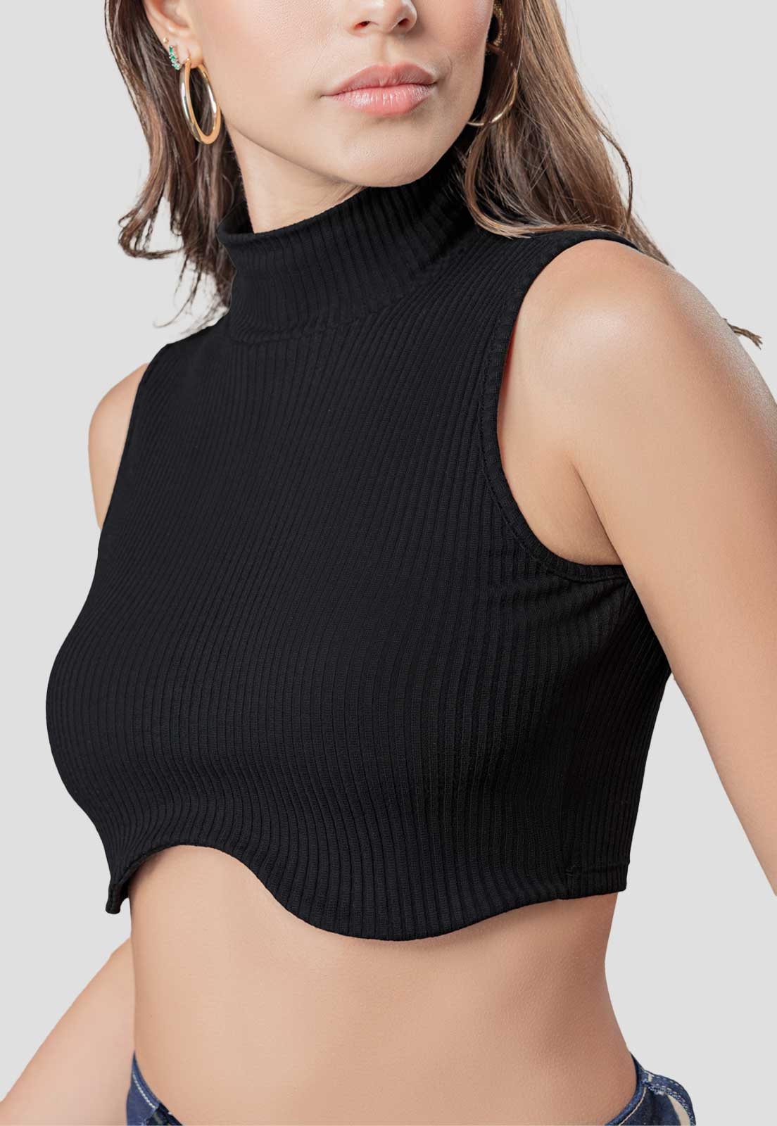Crop Top Mujer Negro Atypical 111184
