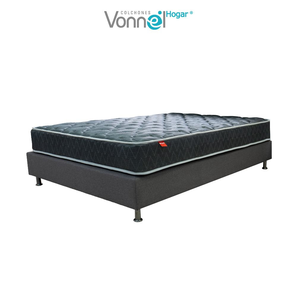Combo Colchón + Base cama marca VONNEL Doble (140 X 190 Cm ) Resortado Ortopedic