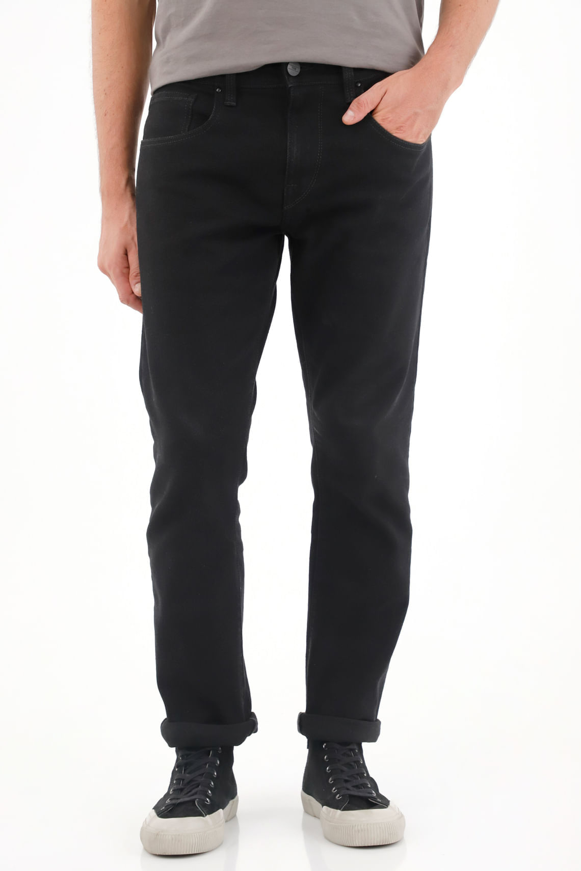 Jean Recto black denim para hombre